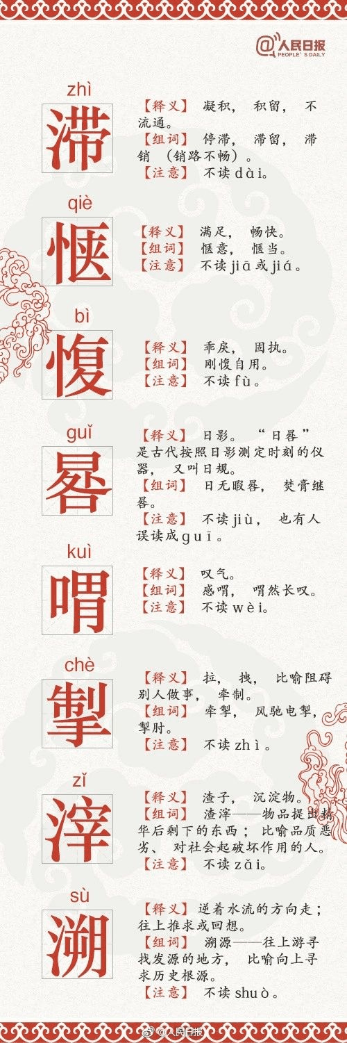 人民日报公布68个易错字，再读错小心闹笑话了…